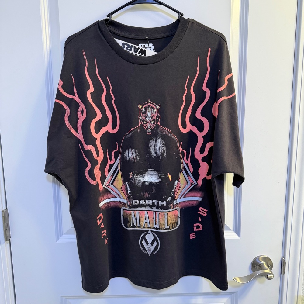 Star Wars Darth Maul Dark Side Graphic T-Shirt Black Mens Large IML SWR023C NWT